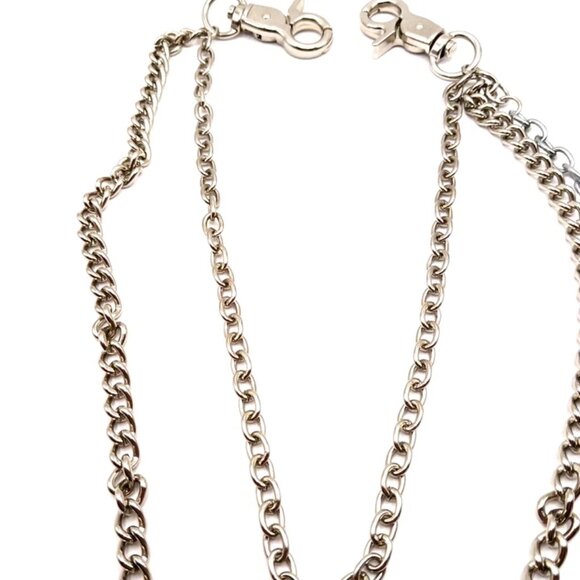 Double Layer Eye Evil Pants Or Wallet Silver Tone Chain 16" - Picture 8 of 10